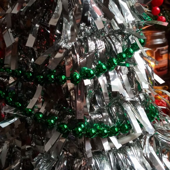 Set of 4 Sparkly Tinsel Tabletop Christmas Trees Decor - Picture 3 of 9